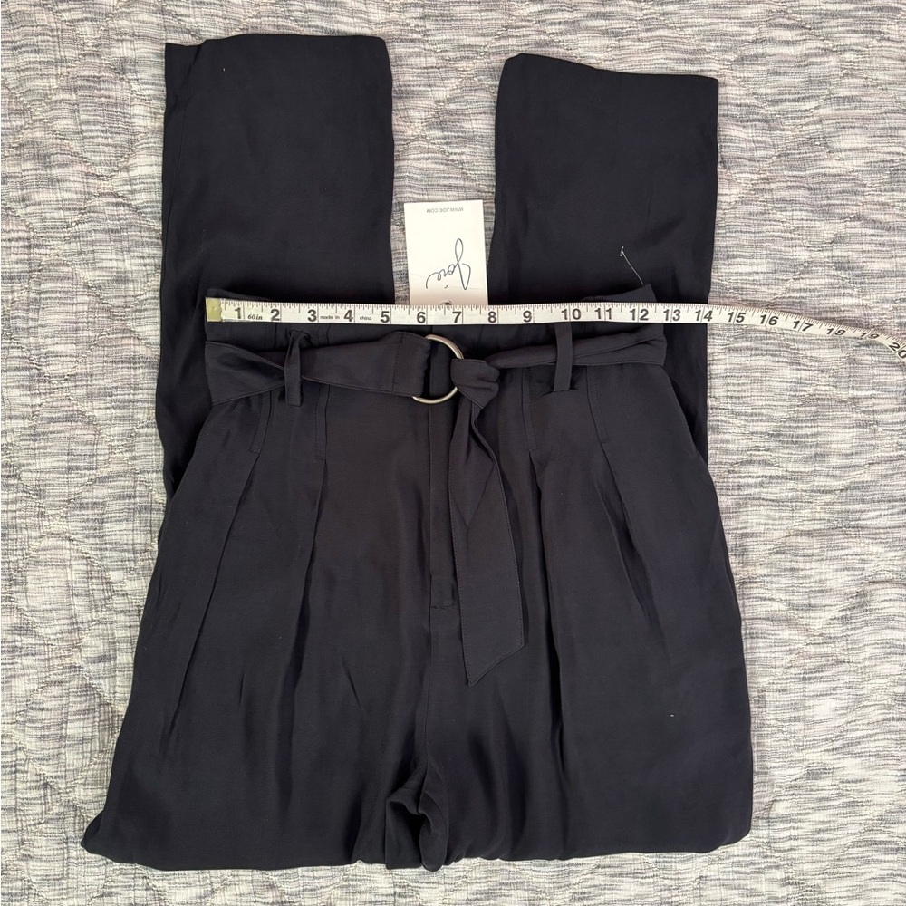 Joie Ianna Pleated Ankle Straight Leg Belted Women Pants In Caviar Sz 2 NWT - - Picture 12 of 15